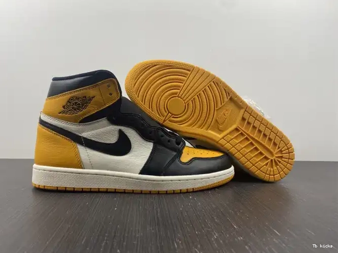 Cheap TBK Yellow Air OG 1 High 555088-711 Toe Jordan 0602